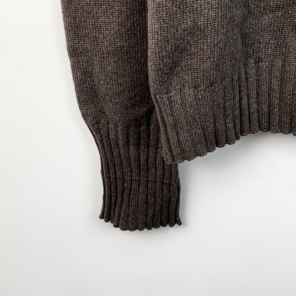 IM0280 Hermes Hermes dark brown horse whip embroidered design cashmere round nec - Picture 5 of 8